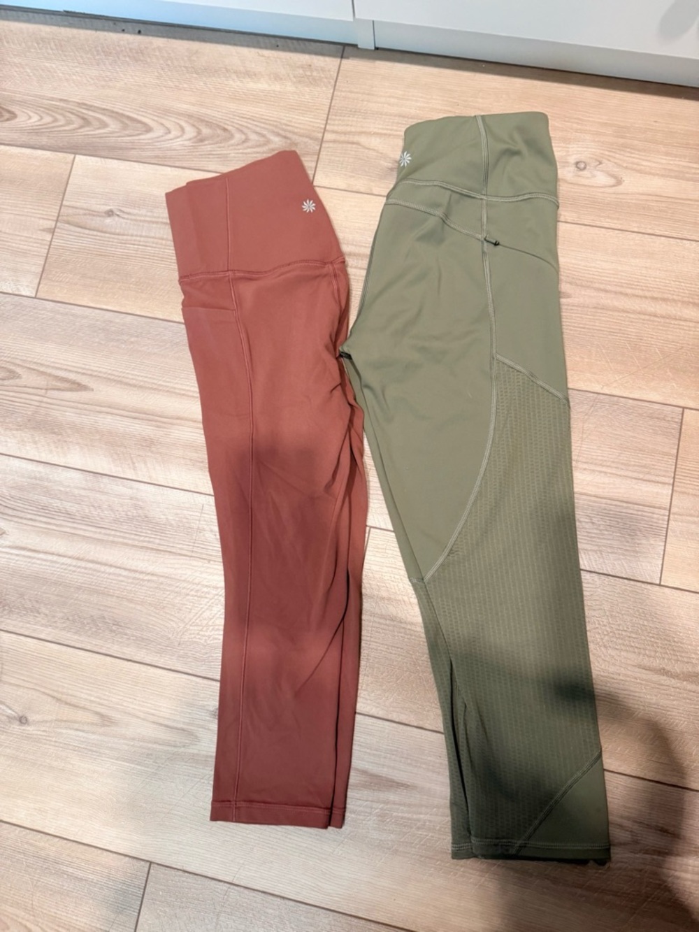 Athleta Olive Green Leggings with Branded Waist Tag